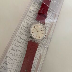 Swatch Red Analog Watch with Vibrant Strap